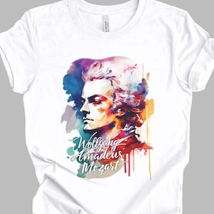 Wolfgang Amadeus Mozart Watercolor T-Shirt | Classical Music Gift Unisex Tshirt Shirt | Mindspring Retreat
