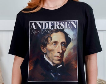 T-shirt con pittura a olio di Hans Christian Andersen 1 / Letteratura Maglietta regalo unisex / Mindspring Retreat