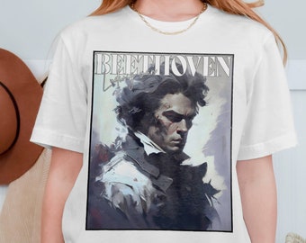 Camiseta de pintura al óleo de Ludwig van Beethoven 1 / Camiseta de regalo unisex de música clásica / Retiro de Mindspring