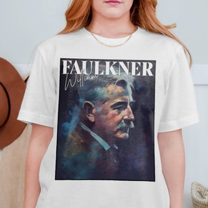 William Faulkner Oil Painting T-Shirt | Literature Unisex Gift TShirt Shirt | Mindspring Retreat