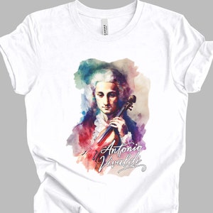 Antonio Vivaldi Watercolor T-Shirt | Classical Music History Gift Unisex Tshirt Shirt | Mindspring Retreat