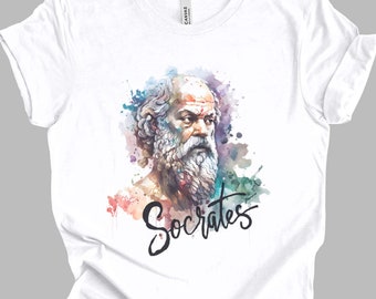 Camiseta de acuarela de Sócrates / Historia de la Filosofía Camisa de camiseta de regalo unisex / Retiro de Mindspring