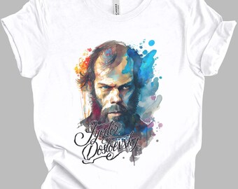 Fyodor Dostoevsky Watercolor T-Shirt 2 | Literature Gift Unisex Tshirt Shirt | Mindspring Retreat