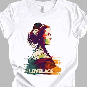 Ada Lovelace Watercolor Minimalist T-Shirt 2 | Mathematics Computer Science Gift Unisex Tshirt Shirt | Mindspring Retreat