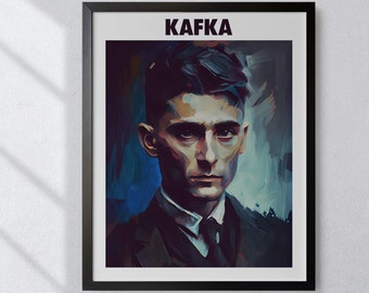 Franz Kafka Pintura al óleo Impresión de arte Retrato POSTER / Literatura clásica Arte de pared física / Retiro Mindspring
