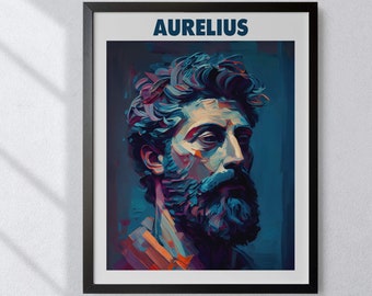 Marcus Aurelius Oil Painting Art Print Portrait POSTER 1 | History Philosophy Physical Wall Art | Mindspring Retreat