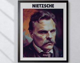 Friedrich Nietzsche Oil Painting Art Print Portrait POSTER 6 | Philosophy Physical Wall Art | Mindspring Retreat