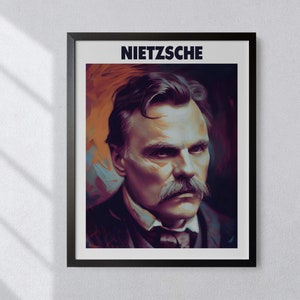 Friedrich Nietzsche Oil Painting Art Print Portrait POSTER 6 | Philosophy Physical Wall Art | Mindspring Retreat