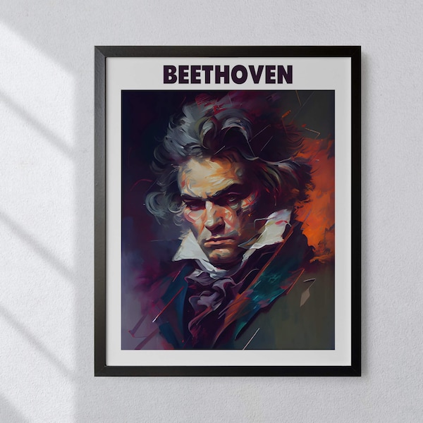 Ludwig van Beethoven Oil Painting Art Print Portrait POSTER 4 | Classical Music Physical Wall Art | Mindspring Retreat