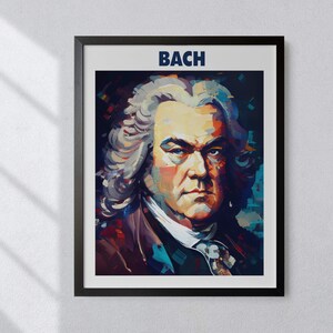 Johann Sebastian Bach Oil Painting Art Print Portrait POSTER 5 | Classical Music Physical Wall Art | Mindspring Retreat