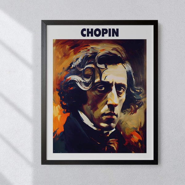 Frédéric Chopin Oil Painting Art Print Portrait POSTER 4 | Classical Music Physical Wall Art | Mindspring Retreat