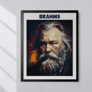 Johannes Brahms Oil Painting Art Print Portrait POSTER 3 | Classical Music Physical Wall Art | Mindspring Retreat