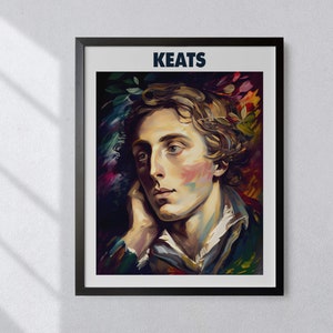 John Keats Olej Malarstwo Sztuka Portret Plakat | Klasyczna Literatura Poezja Fizyczna Sztuka Ścienna | Mindspring Retreat