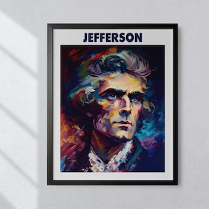 Thomas Jefferson Oil Painting Art Print Portrait POSTER | History Physical Wall Art | Mindspring Retreat