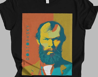 Fyodor Dostoevsky Retro Minimalist T-Shirt | Literature Gift Unisex Tshirt Shirt | Mindspring Retreat