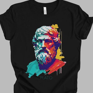 Plato Minimalist Painting T-Shirt 2 | Philosophy History Gift Unisex Tshirt Shirt | Mindspring Retreat