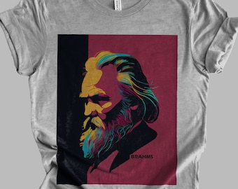 Johannes Brahms Retro Minimalist T-Shirt | Classical Music History Gift Unisex Tshirt Shirt | Mindspring Retreat