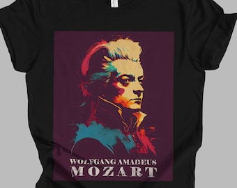 Wolfgang Amadeus Mozart Watercolor Minimalist T-Shirt | Classical Music Gift Unisex Tshirt Shirt | Mindspring Retreat