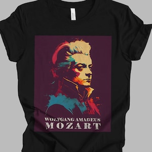 Wolfgang Amadeus Mozart Watercolor Minimalist T-Shirt | Classical Music Gift Unisex Tshirt Shirt | Mindspring Retreat