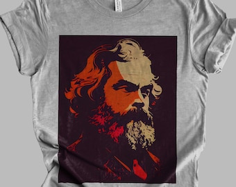 Karl Marx Minimalist Painting T-Shirt | Philosophy Gift Unisex Tshirt Shirt | Mindspring Retreat