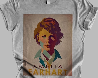 Amelia Earhart Retro Minimalist T-Shirt 2 | Aviation History Gift Unisex Tshirt Shirt | Mindspring Retreat