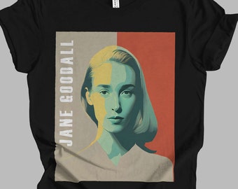 Camiseta minimalista retro de Jane Goodall / Regalo de primatología de biología Camiseta unisex / Retiro de Mindspring