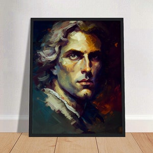 Friedrich Schiller Obraz olejny Sztuka Wydruk Portret PLAKAT | Klasyczna literatura Niemiecki dramatopisarz Fizyczna sztuka ścienna | Mindspring Retreat