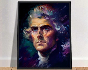 Thomas Jefferson Oil Painting Art Print Portrait POSTER 5 | History Physical Wall Art | Mindspring Retreat