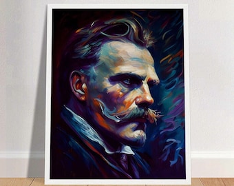 Friedrich Nietzsche Oil Painting Art Print Portrait POSTER 9 | Philosophy Physical Wall Art | Mindspring Retreat