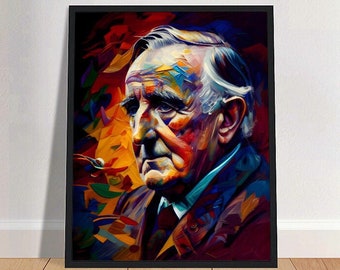 J.R.R. Tolkien Oil Painting Art Print Portrait POSTER 2 | Classic English Literature Fantasy Physical Wall Art | Mindspring Retreat
