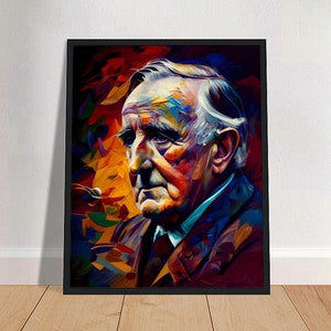 J.R.R. Tolkien Oil Painting Art Print Portrait POSTER 2 | Classic English Literature Fantasy Physical Wall Art | Mindspring Retreat