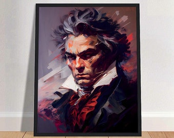 Ludwig van Beethoven Oil Painting Art Print Portrait POSTER 6 | Classical Music Physical Wall Art | Mindspring Retreat