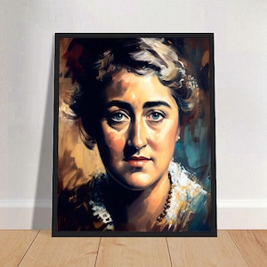 Agatha Christie Oil Painting Art Print Portrait POSTER 1 | Classic Literature Physical Wall Art | Mindspring Retreat