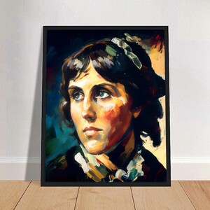 Louisa May Alcott Oil Painting Art Print Portrait POSTER | Classic Literature Physical Wall Art | Mindspring Retreat