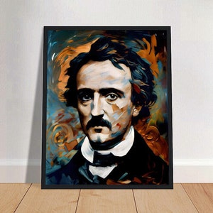 Edgar Allan Poe Oil Painting Art Print Portrait POSTER 4 | Classic Literature Poetry Physical Wall Art | Mindspring Retreat