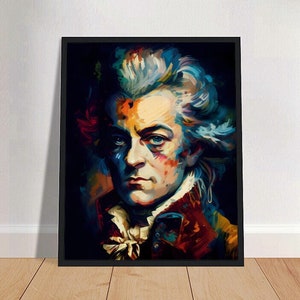 Wolfgang Amadeus Mozart Ölgemälde Kunstdruck Portrait POSTER 4 | Klassische Musik Physische Wandkunst | Mindspring Rückzug