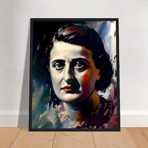POSTER 2 do retrato da cópia da arte da pintura a óleo de Ayn Rand | Filosofia Literatura Arte Física de Parede | Retiro da Primavera Mental