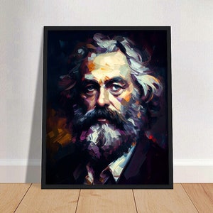 Karl Marx Oil Painting Art Print Portrait POSTER 2 | Philosophy Physical Wall Art | Mindspring Retreat
