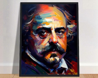 Gustave Flaubert Oil Painting Art Print Portrait POSTER 2 | Classic Literature Physical Wall Art | Mindspring Retreat