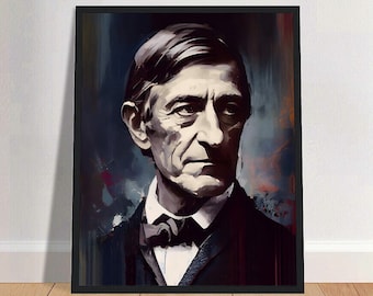 Ralph Waldo Emerson olieverfschilderij Art Print portret POSTER 1 | Filosofie fysieke muurkunst | Mindspring-retraite