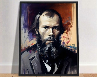 Fyodor Dostoevsky Oil Painting Art Print Portrait POSTER 2 | Russian Classic Literature Physical Wall Art | Mindspring Retreat