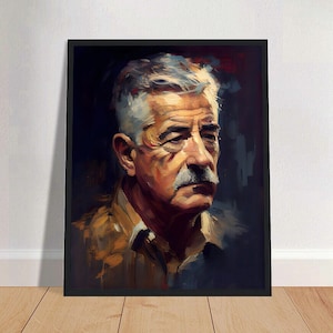 William Faulkner Oil Painting Art Print Portrait POSTER 3 | Classic Literature Physical Wall Art | Mindspring Retreat