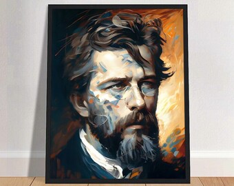 Anton Chekhov Oil Painting Art Print Portrait POSTER 1 | Classic Literature Physical Wall Art | Mindspring Retreat
