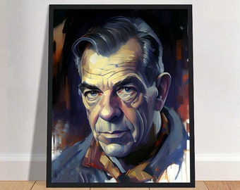 Joseph Campbell Ölgemälde Kunstdruck Portrait POSTER | Psychology Mythologie Philosophie Physische Wandkunst | Mindspring Retreat