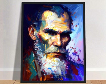 Leo Tolstoy Oil Painting Art Print Portrait POSTER 2 | Russian Classic Literature Physical Wall Art | Mindspring Retreat