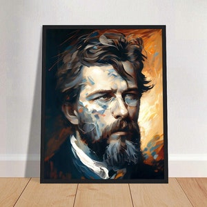 Anton Chekhov Oil Painting Art Print Portrait POSTER 1 | Classic Literature Physical Wall Art | Mindspring Retreat