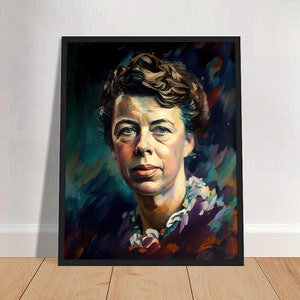 Eleanor Roosevelt Oil Painting Art Print Portrait POSTER 1 | History Physical Wall Art | Mindspring Retreat