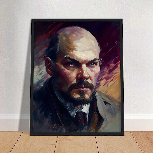 Wladimir Lenin Ölgemälde Kunstdruck Portrait POSTER | Geschichte Physische Wandkunst | Mindspring Retreat