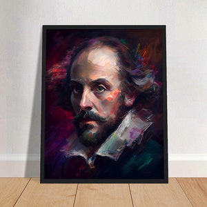Ritratto della stampa artistica della pittura a olio di William Shakespeare POSTER 1 / Arte della parete fisica della letteratura classica / Ritiro di Mindspring