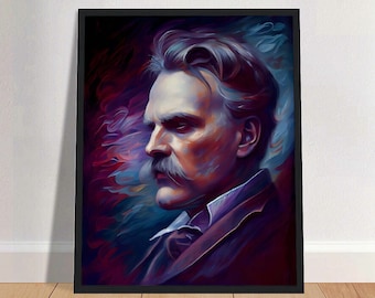 Friedrich Nietzsche Oil Painting Art Print Portrait POSTER | Philosophy Physical Wall Art | Mindspring Retreat